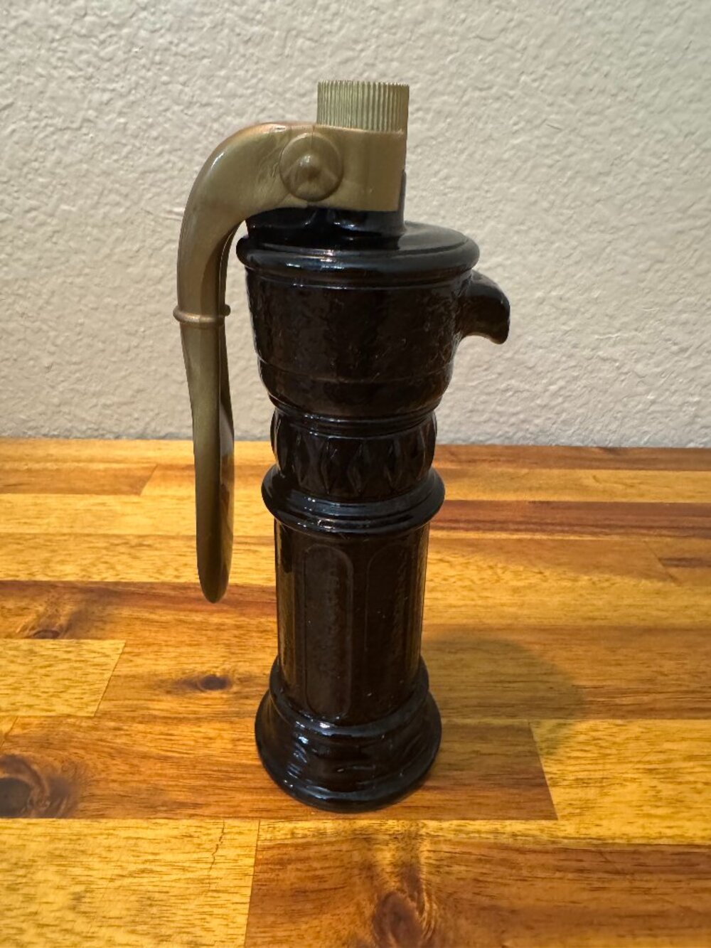 Vintage 60's Avon Black Water Pump After Shave Decanter